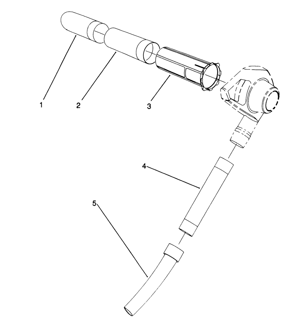 Tube Assembly Diagram and Parts List for 51547 (2000001 - 2999999)(1992) Lawn Boy Leaf Blower / Vacuum